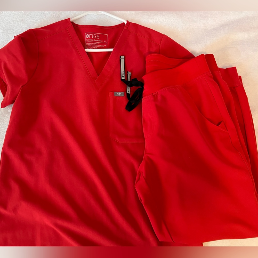 Figs Neon Red scrubs